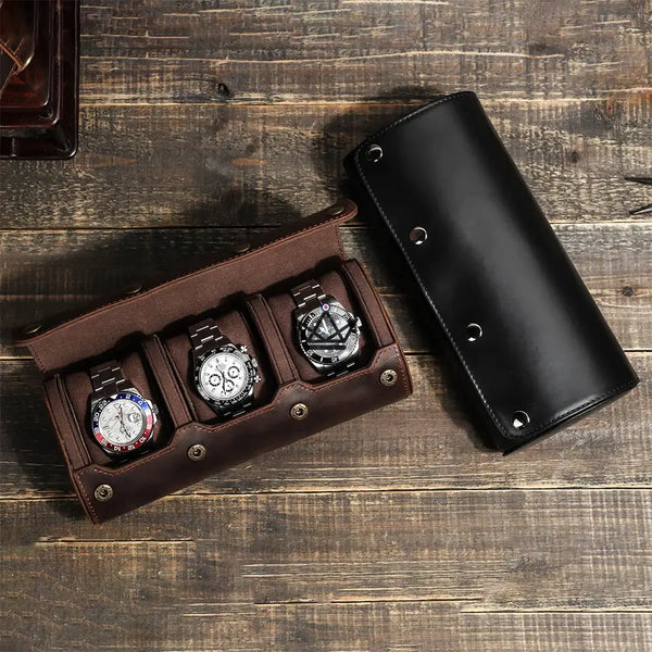 Etui de voyage pour montre automatique en cuir - TimeGuardian (personnalisable) - - etui montre personnalisable - Cadeau, Noël, Anniversaire, Original - Atelier Atypique
