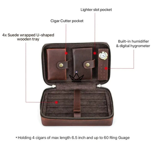 Étui à cigares en cuir personnalisable - Voyageur Signature - - etui cigare personnalisable - Cadeau, Noël, Anniversaire, Original, Fête des pères, fête des mères - Atelier Atypique