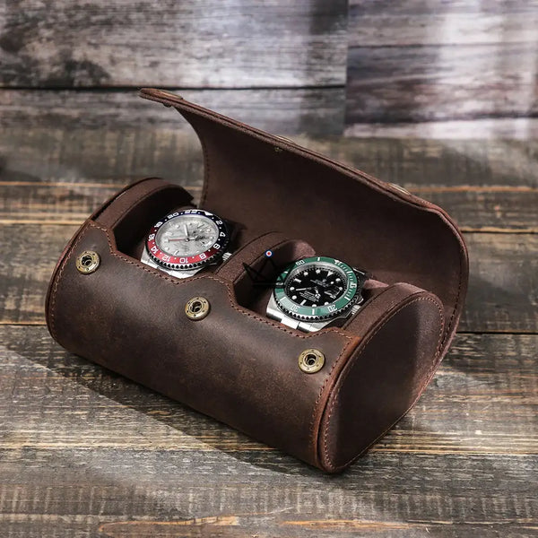 Etui de voyage pour montre automatique en cuir - TimeGuardian (personnalisable) - - etui montre personnalisable - Cadeau, Noël, Anniversaire, Original - Atelier Atypique