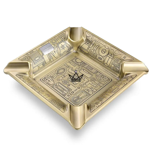 Square 4-slot cigar ashtray, embossed decorative engraving — CURIOSA – 7/7