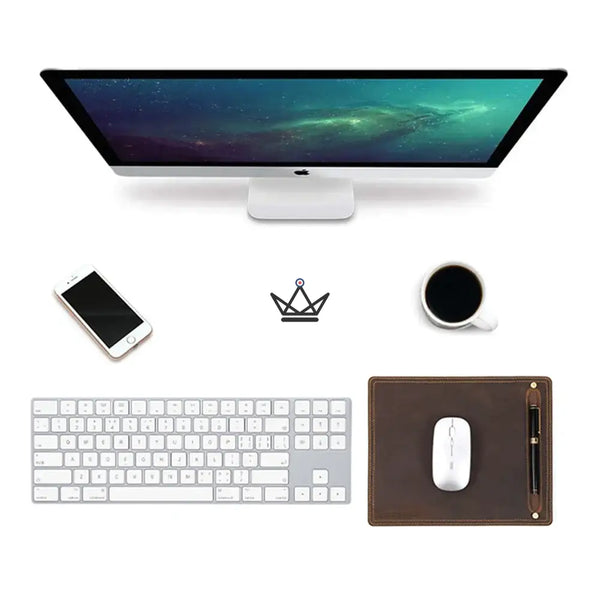 Tapis de souris en cuir personnalisable - Voyageur Duty - - Tapis souris personnalisable - Cadeau, Noël, Anniversaire, Original - Atelier Atypique