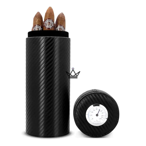Cave à cigare Cylindre - ORBAL CARBON - - etui cigare - Cadeau, Noël, Anniversaire, Original - Atelier Atypique