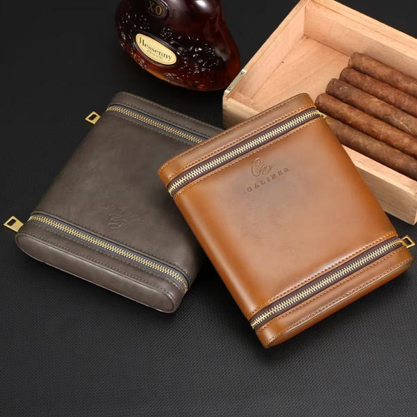 Etui de voyage cuir COHIBA ZIPY - 6 cigares - Atelier Atypique