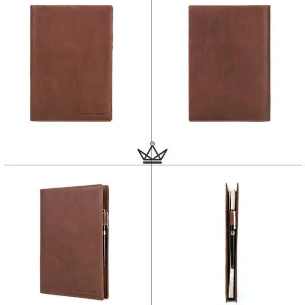 Protège Cahier en Cuir Personnalisable - Voyageur Intemporel - - cahier personnalisable - Cadeau, Noël, Anniversaire, Original, Fête des pères, fête des mères - Atelier Atypique