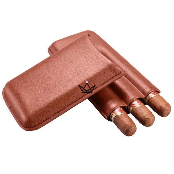 Etui 3 cigares en cuir avec coupe-cigare - Silver Cortez - - etui cigare - Cadeau, Noël, Anniversaire, Original - Atelier Atypique