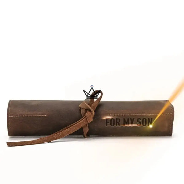 Étui en cuir pour stylos et crayons - Voyageur Roll (personnalisable) - - etui stylo personnalisable - Cadeau, Noël, Anniversaire, Original, Fête des pères, fête des mères - Atelier Atypique