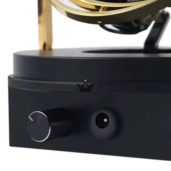 Single watch winder under a glass dome with gyroscopic rings - ASTROLABE