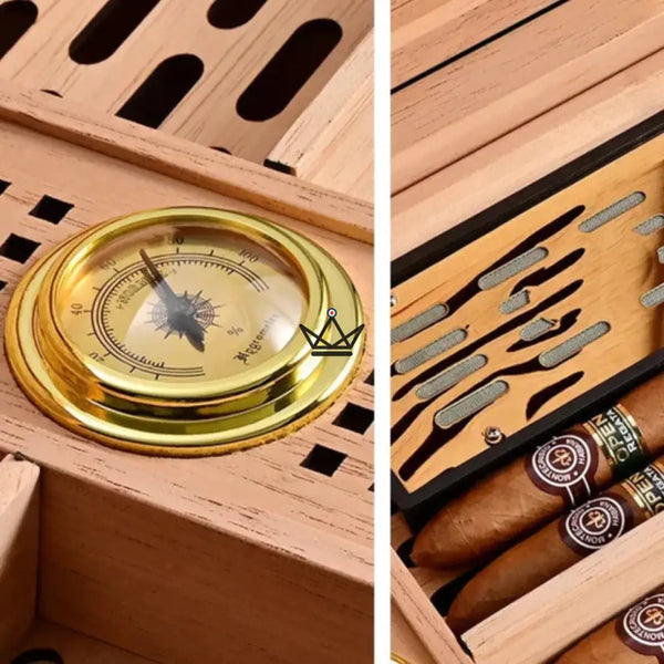 Cave à Cigares de luxe - Domus Aurum - - cave a cigare - Cadeau, Noël, Anniversaire, Original, Fête des pères, fête des mères - Atelier Atypique