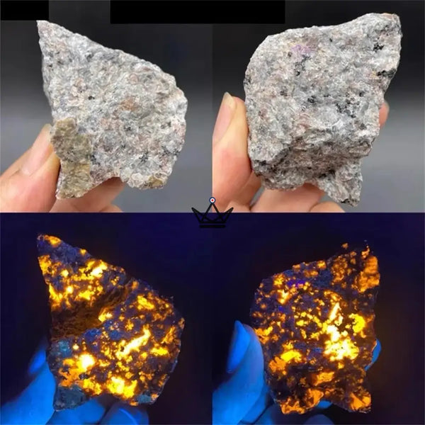 Raw fluorescent Yooperlite, stone that glows under UV light — FIREFLY – 4/8