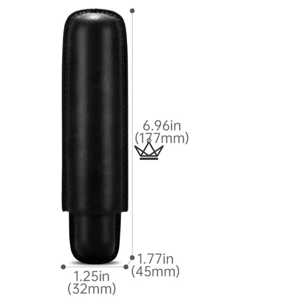 Telescopic cowhide leather single cigar case — SOLITAIRE – 18/30
