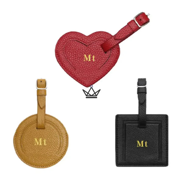 Personalisierbarer Gepäckanhänger aus Leder – Voyageur-Wappen