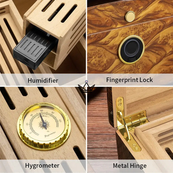 Cave à cigares à ouverture par Empreinte Digitale - Guevara Élégance - - - Cadeau, Noël, Anniversaire, Original, Fête des pères, fête des mères - Atelier Atypique