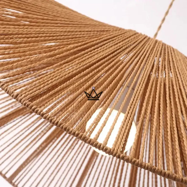 FOLIA Pendant Lamp — Hand-Woven Rattan, Leaf Shape – 11/12