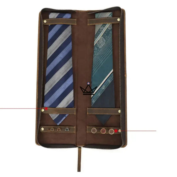 Customizable leather tie case - Voyageur Windsor – 6/11