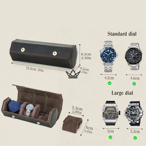 Personalizable leather travel case for watches and tie — GENTLEMAN Traveler – 5/6
