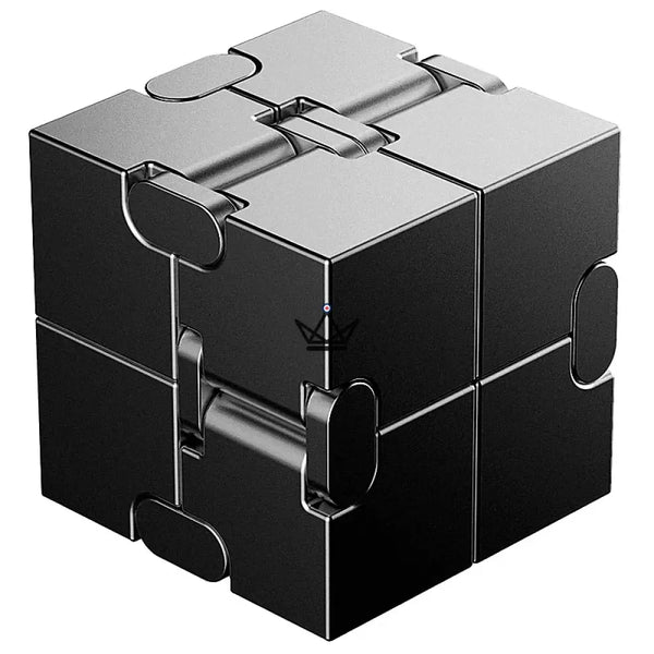 Anti-stress metal infinity cube for desk — SPIRA, Black