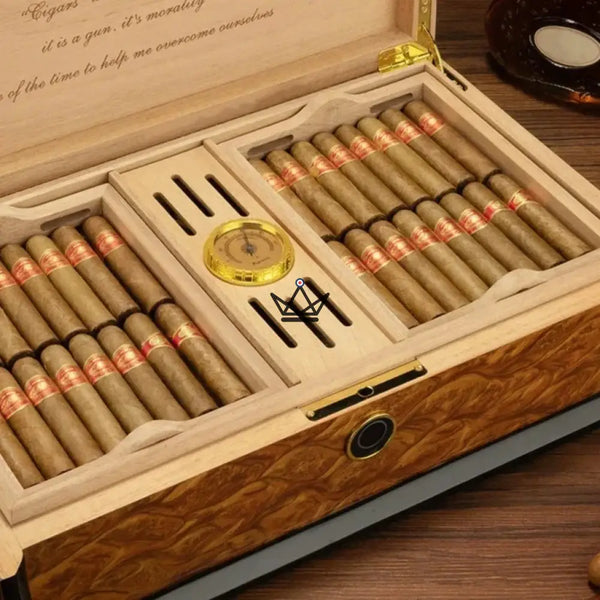 Cave à cigares à ouverture par Empreinte Digitale - Guevara Élégance - - - Cadeau, Noël, Anniversaire, Original, Fête des pères, fête des mères - Atelier Atypique