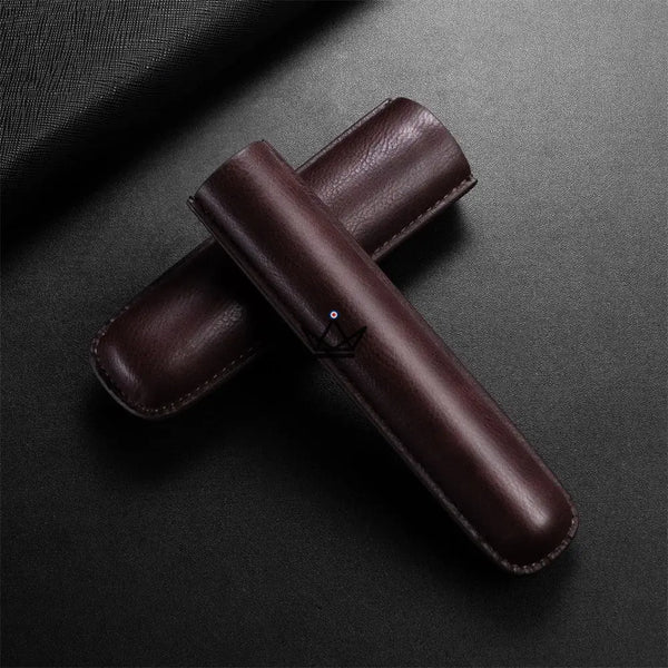 Telescopic cowhide leather single cigar case — SOLITAIRE – 16/30