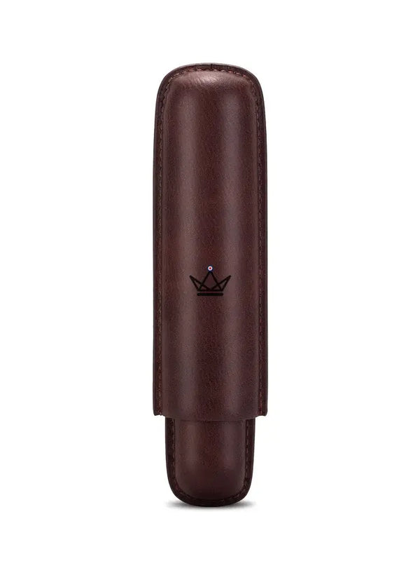 Telescopic cowhide leather single cigar case — SOLITAIRE – 29/30