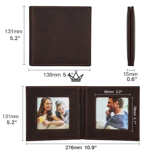 Customizable folding double leather photo frame — Traveler SOUVENIR – 5/9