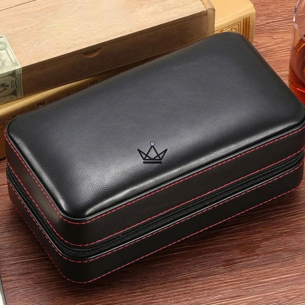 Cave à cigare de voyage en cuir - CLINT Original - - cave a cigare - Cadeau, Noël, Anniversaire, Original, Fête des pères, fête des mères - Atelier Atypique