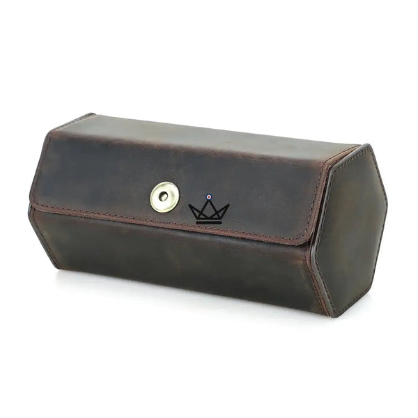 Customizable leather watch and tie travel case - GENTLEMAN COMPACT Traveler