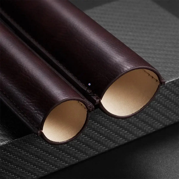 Telescopic cowhide leather single cigar case — SOLITAIRE – 17/30
