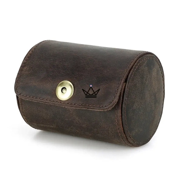 Personalizable leather tie case, 1 or 2 ties — ASCOT Traveler – 13/15