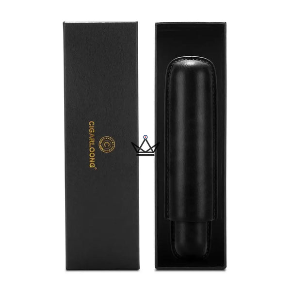Telescopic cowhide leather single cigar case — SOLITAIRE – 19/30