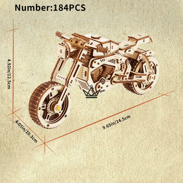 Puzzle 3D bois maquette moto trail à construire - MISTRAL