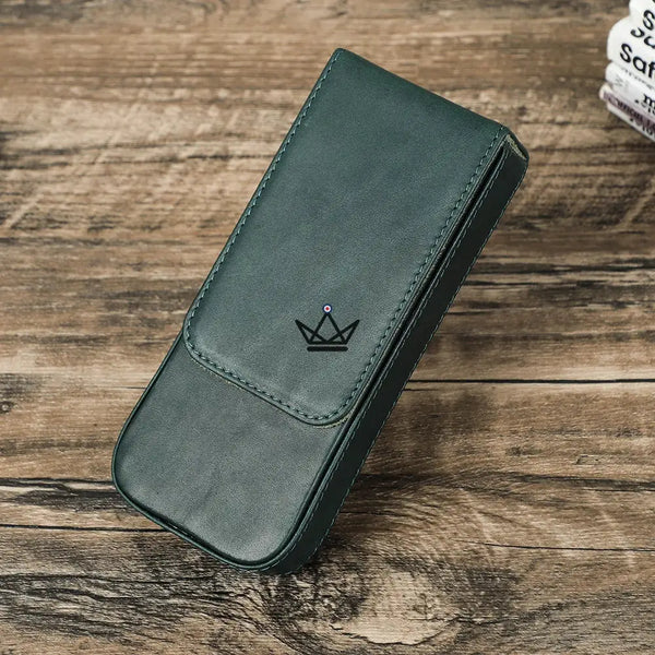 Customizable 3-pen leather case with removable tray — TERCET Traveler – 16/18