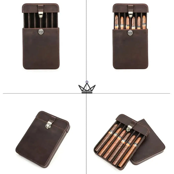Étui à cigares en cuir personnalisable - Voyageur Slice - - etui cigare personnalisable - Cadeau, Noël, Anniversaire, Original - Atelier Atypique
