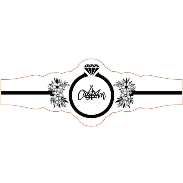 Customizable cigar bands for weddings, pack of 60 — WEDDING RING, Model 2