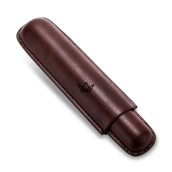 Telescopic cowhide leather single cigar case — SOLITAIRE – 26/30