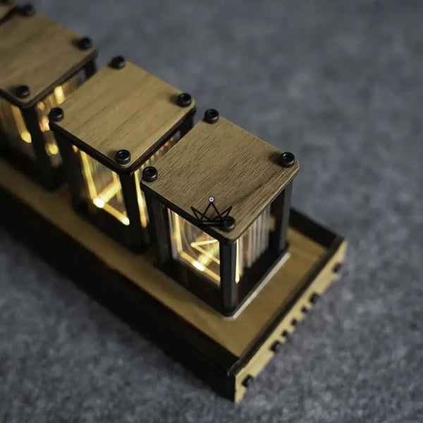 Walnut wood Nixie-style tube clock, 6 digits - ANODIA