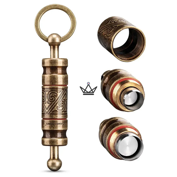 Chiseled keychain punch cigar cutter with interchangeable heads — TALISMAN