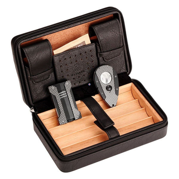 Cave à cigare de voyage en cuir - SOCRATE STYLE - - cave a cigare - Cadeau, Noël, Anniversaire, Original - Atelier Atypique