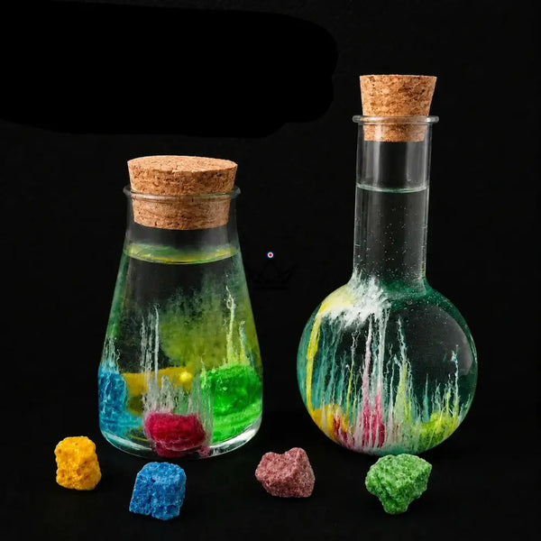 Magical crystal garden in a vial, chemistry experiment — GERMINA