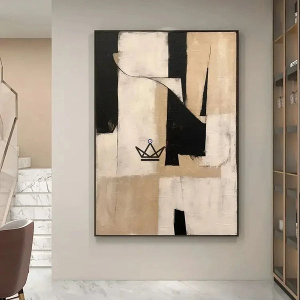 Peinture à l'huile sur toile XXL - Monochrome Abstraction - - toile - Cadeau, Noël, Anniversaire, Original, Fête des pères, fête des mères - Atelier Atypique