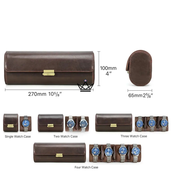 Customizable Leather Travel Watch Case for 1 to 4 Watches — Voyageur CAPSULE – 8/17