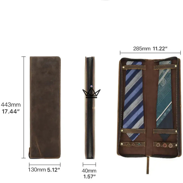 Customizable leather tie case - Voyageur Windsor – 8/11