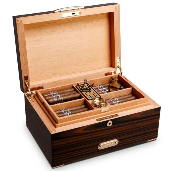 Cave à Cigare Premium - Majestatis Doublis - - cave - Cadeau, Noël, Anniversaire, Original, Fête des pères, fête des mères - Atelier Atypique