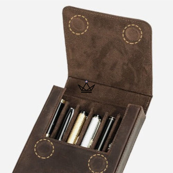 Etui en cuir de luxe pour stylo plume - Magnus (personnalisable) - - etui stylo personnalisable - Cadeau, Noël, Anniversaire, Original - Atelier Atypique