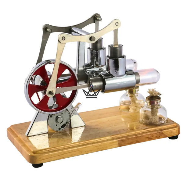 Two-cylinder Stirling engine with generator and LED — CASTOR, Money