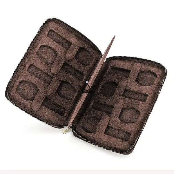 Customizable Travel Watch Case – Voyageur Keeper — Full Grain Leather, 4 Sizes: 2 to 8 Watches – 12/20