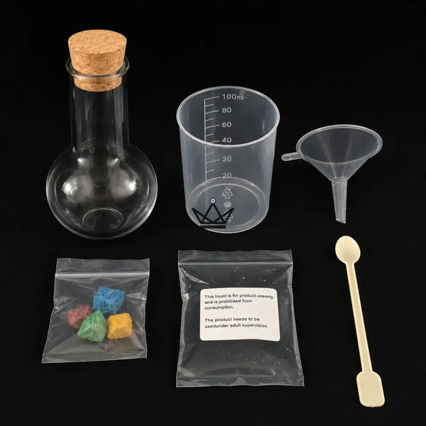 Magical crystal garden in a vial, chemistry experiment — GERMINA