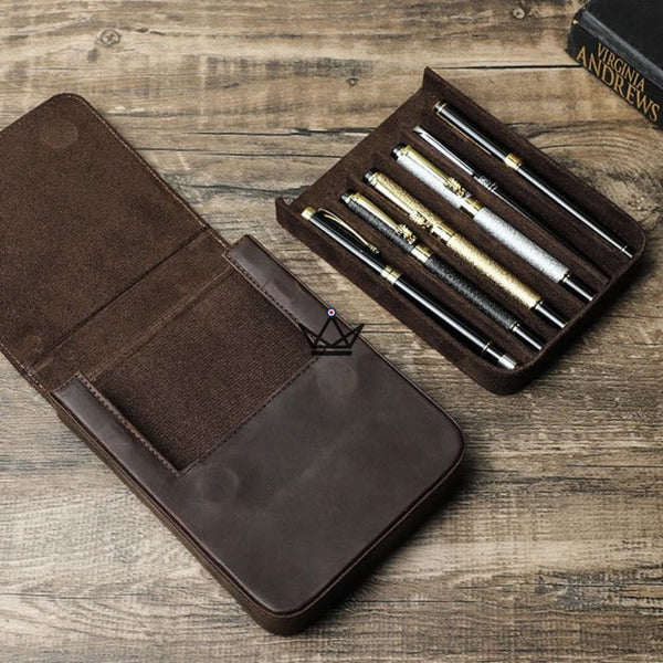 Etui en cuir de luxe pour stylo plume - Magnus (personnalisable) - - etui stylo personnalisable - Cadeau, Noël, Anniversaire, Original - Atelier Atypique