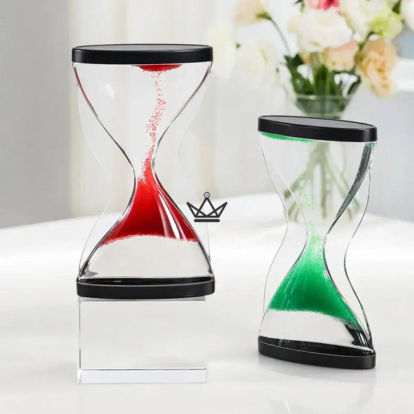 Liquid drip hourglass, stress-relief oil timer — PLUVIA, Red