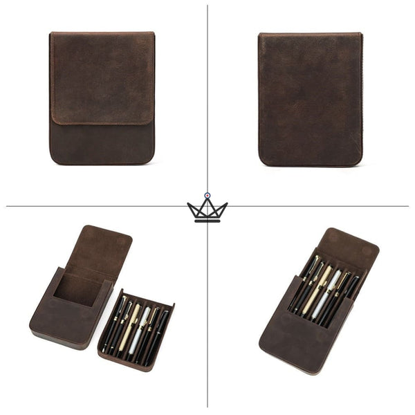 Etui en cuir de luxe pour stylo plume - Magnus (personnalisable) - - etui stylo personnalisable - Cadeau, Noël, Anniversaire, Original - Atelier Atypique