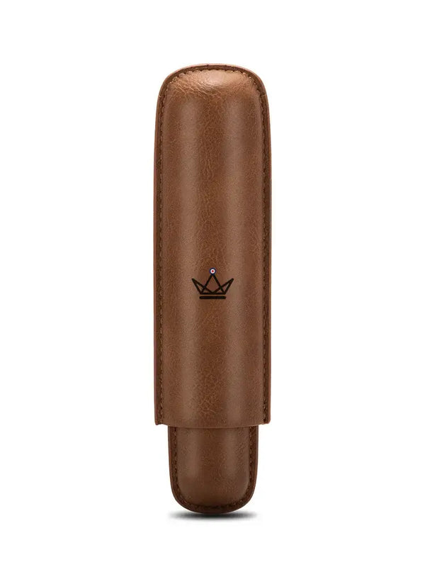 Telescopic cowhide leather single cigar case — SOLITAIRE – 28/30